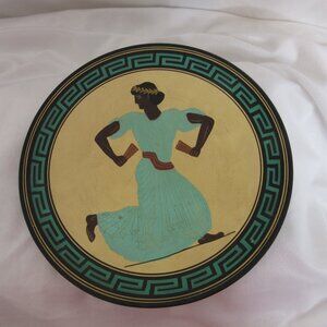 Keramikos Plate Greek Goddess Athens Greece Handmade Wall Decor Vintage